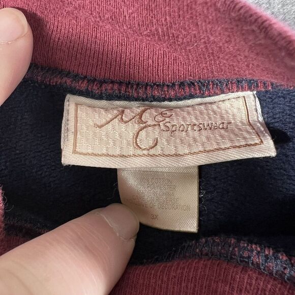 M&C Sportswear Sweater Womens 3X Blue Long Sleeve Crew Neck Pullover Grandmacore - Picture 5 of 10